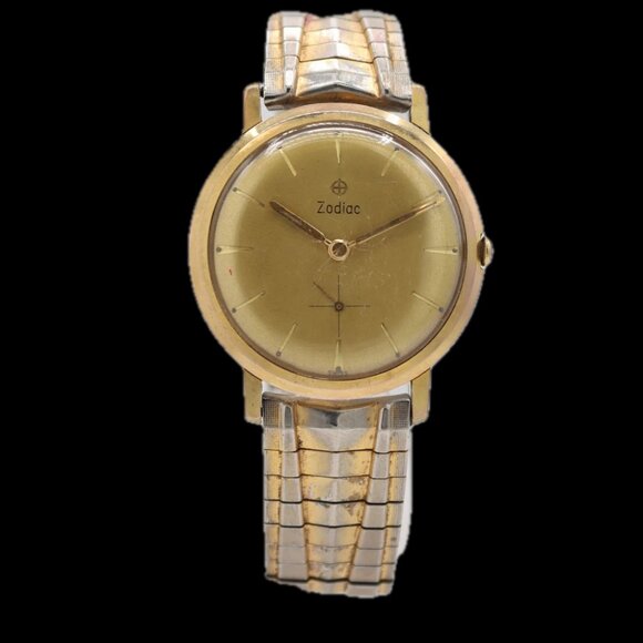 Vintage 34mm Zodiac 815 Sub Seconds Men\'s Mechanical Wristwatch 330 Swiss